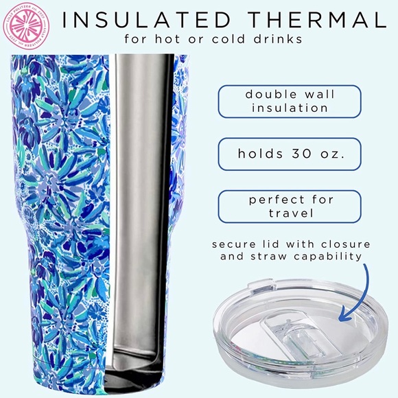 NEW LILLY PULITZER High Maintenance Insulated Tumbler 30 Ounce - Picture 4 of 5